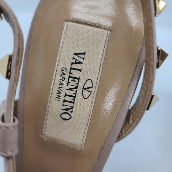 Valentino Asymmetrical Nude Rockstud Sandals 36 - Picture 3 of 9